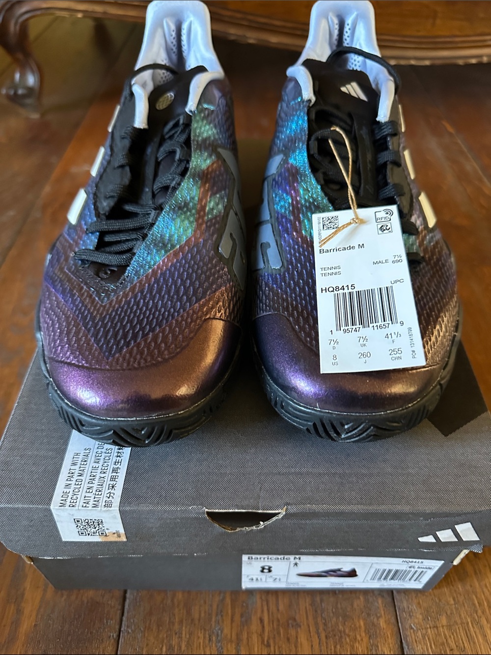 adidas Men’s Barricade M Tennis Shoes — Iridescent Purple/Black